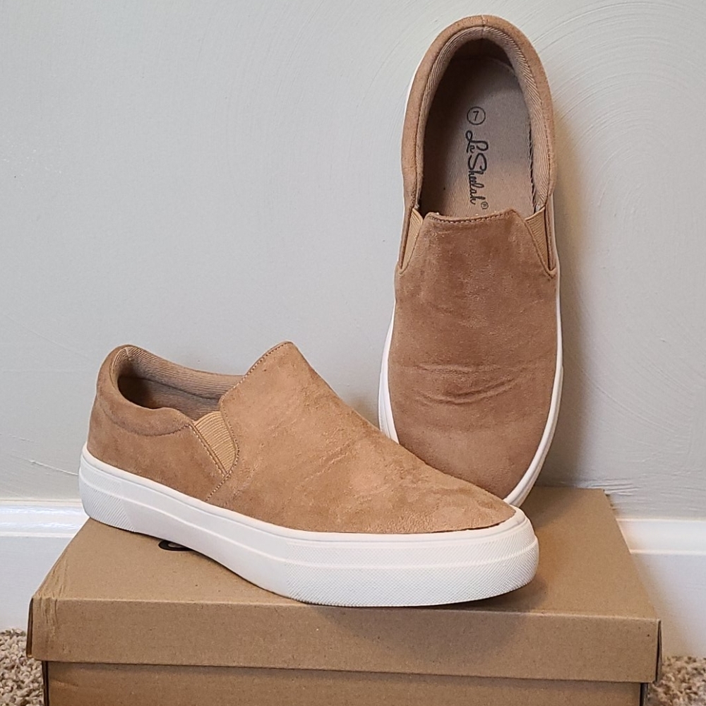Slip on suede shoes
